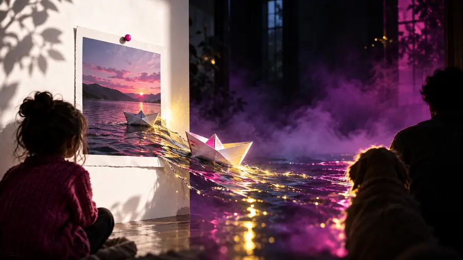 Generated moving scene based on a source image